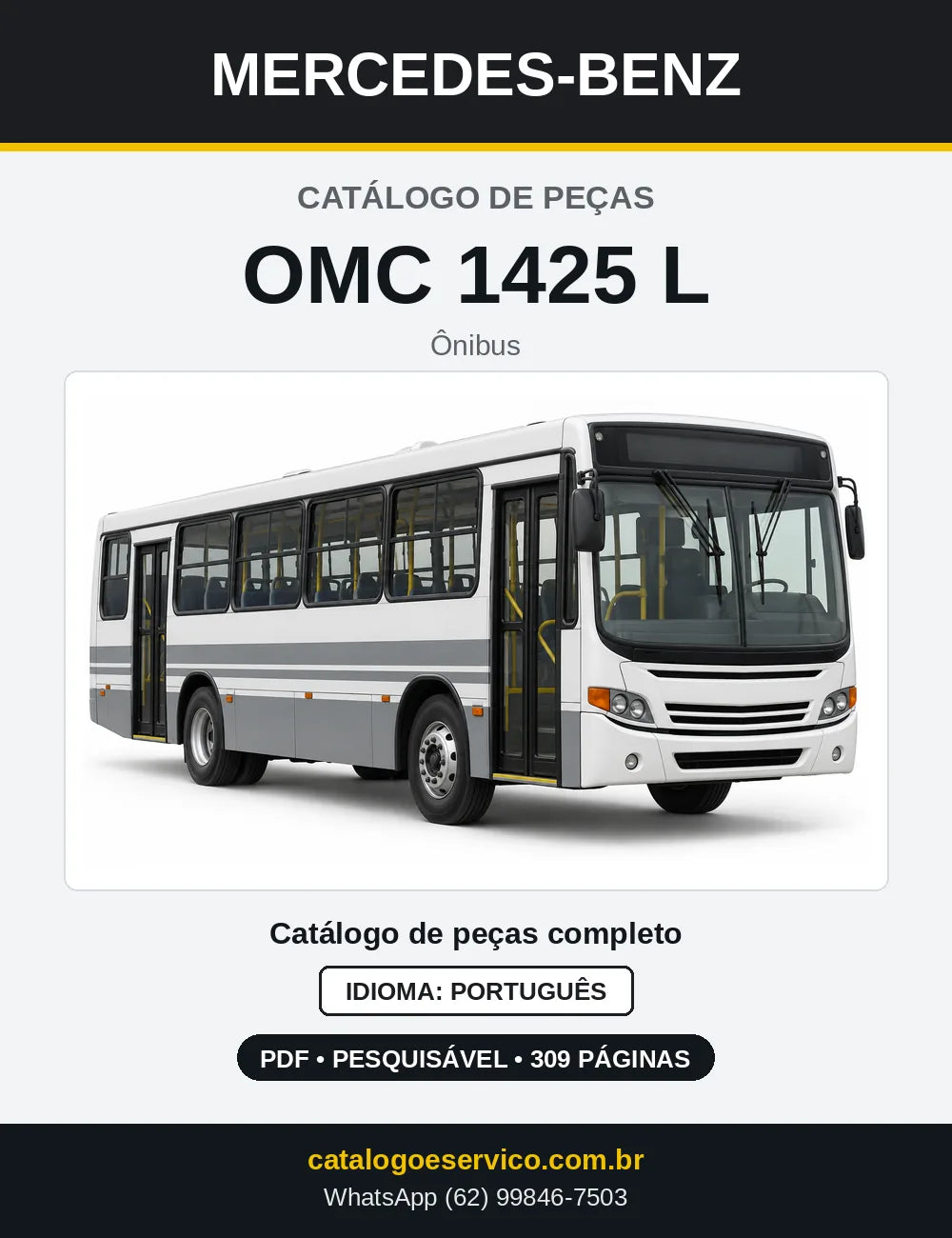 Capa do Catálogo de Peças Mercedes-Benz OMC 1425 L em PDF