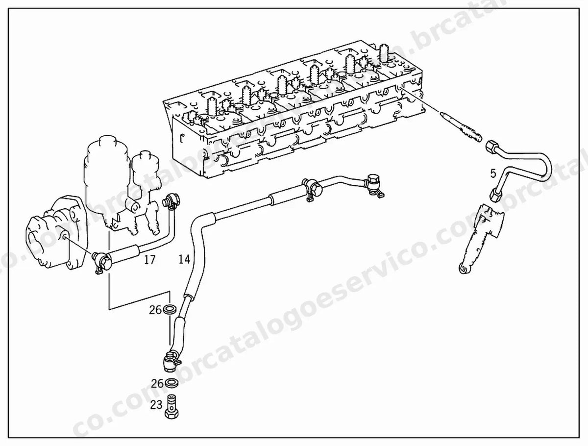 Vista explodida 1 do Catálogo de Peças Mercedes-Benz OMC 1425