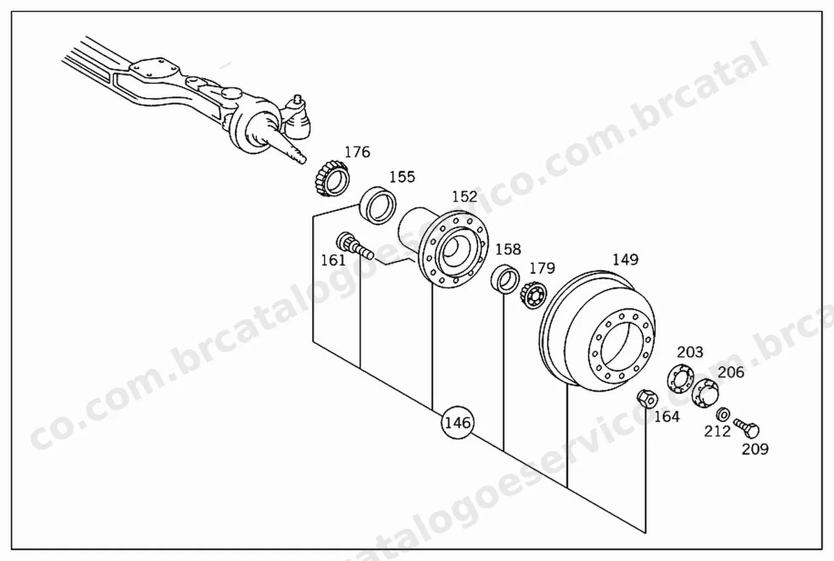 Vista explodida 3 do Catálogo de Peças Mercedes-Benz OMC 1625 ALN