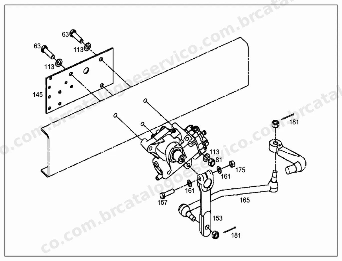 Vista explodida 3 do Catálogo de Peças Mercedes-Benz OMC 1625