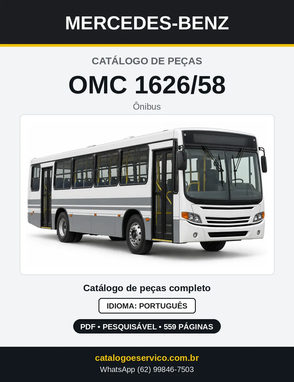 Capa do Catálogo de Peças Mercedes-Benz OMC 1626/58 em PDF