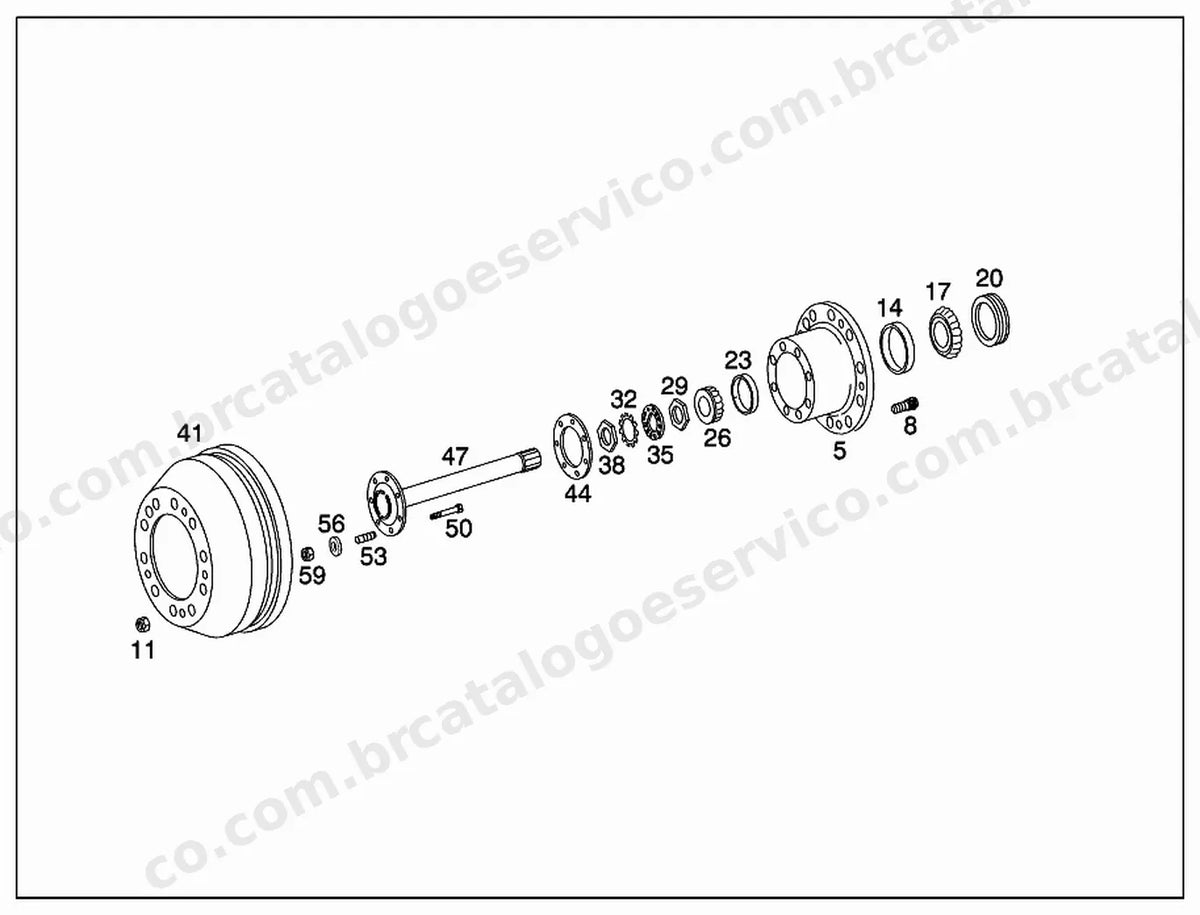 Vista explodida 2 do Catálogo de Peças Mercedes-Benz OMC 1628