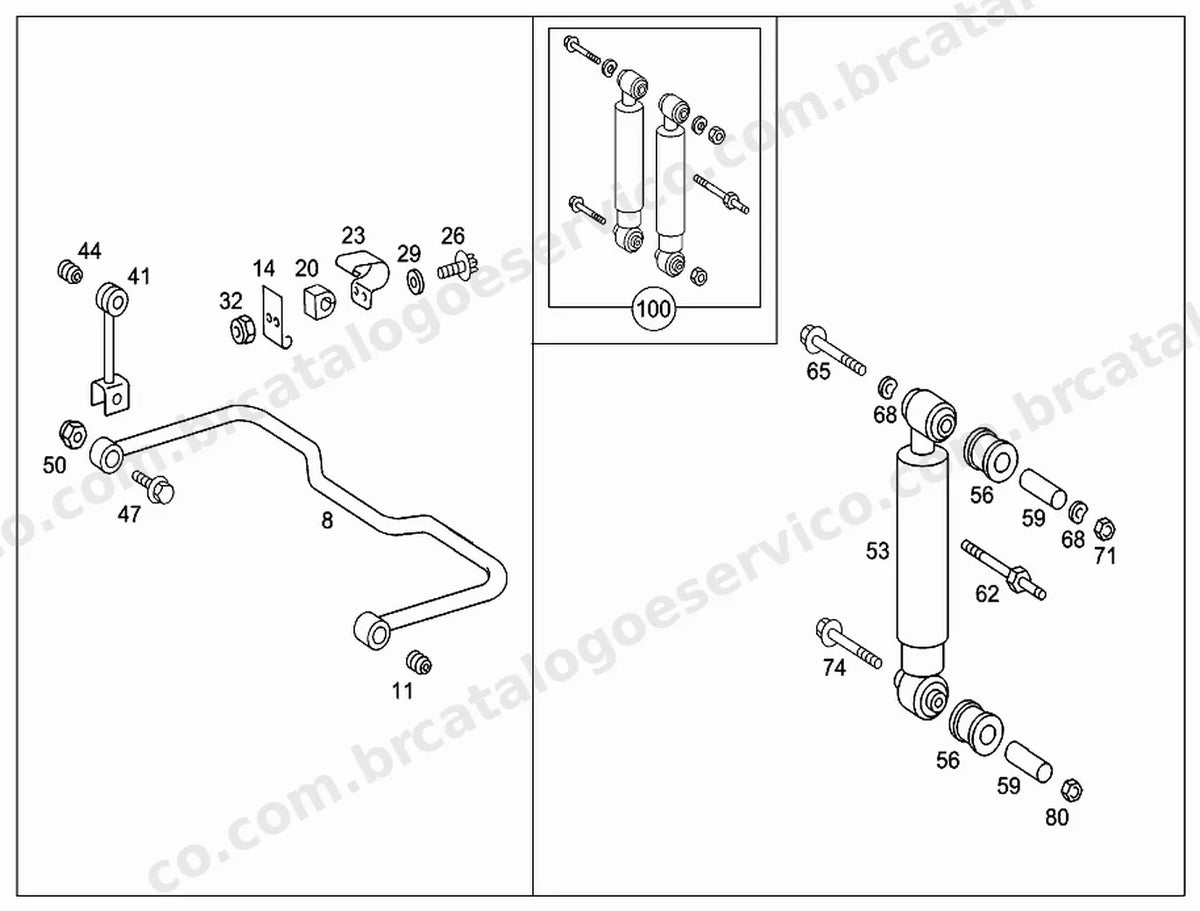 Vista explodida 2 do Catálogo de Peças Mercedes-Benz Sprinter 208 a 216 CDI (1ª geração)
