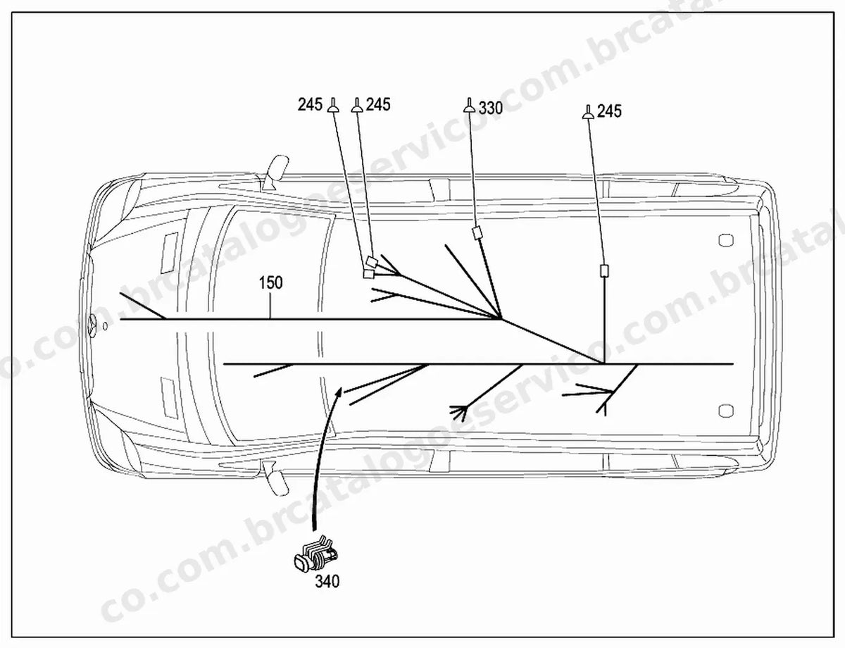 Vista explodida 2 do Catálogo de Peças Mercedes-Benz Sprinter 308 a 316 CDI e 310 D (1ª geração)