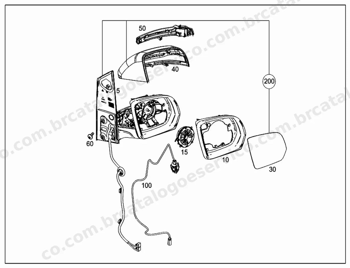 Vista explodida 3 do Catálogo de Peças Mercedes-Benz Vito W447 Furgão e Tourer