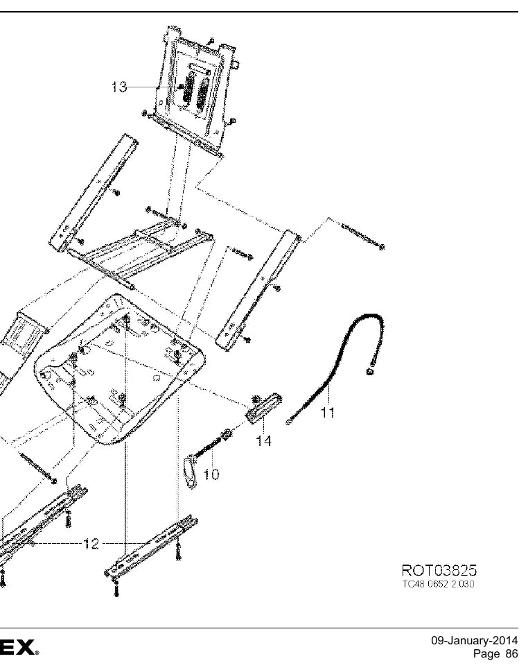 Página interna do Catálogo de Peças Terex TC29 — Mini escavadeira de esteiras