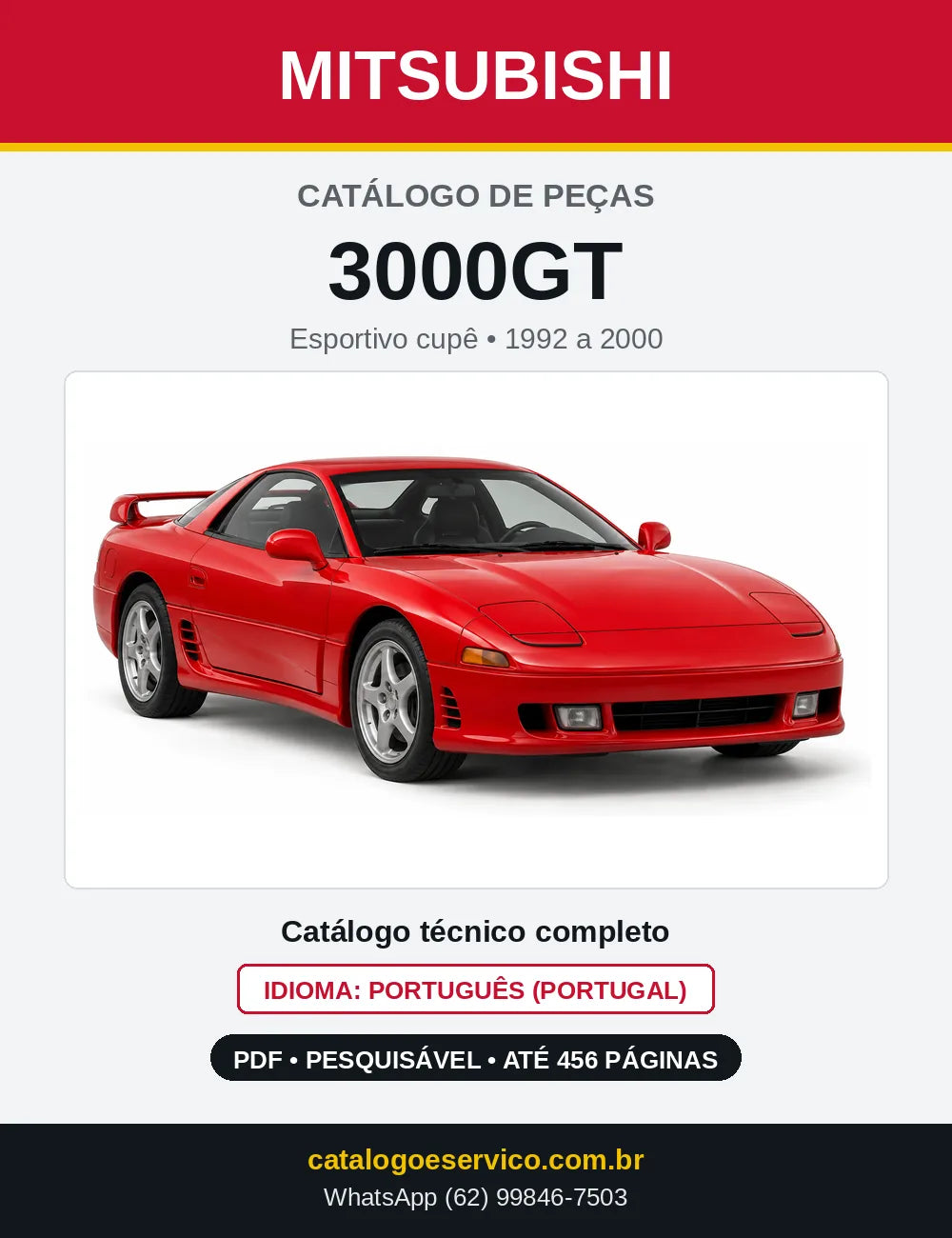 Capa do Catálogo de Peças Mitsubishi 3000GT em PDF