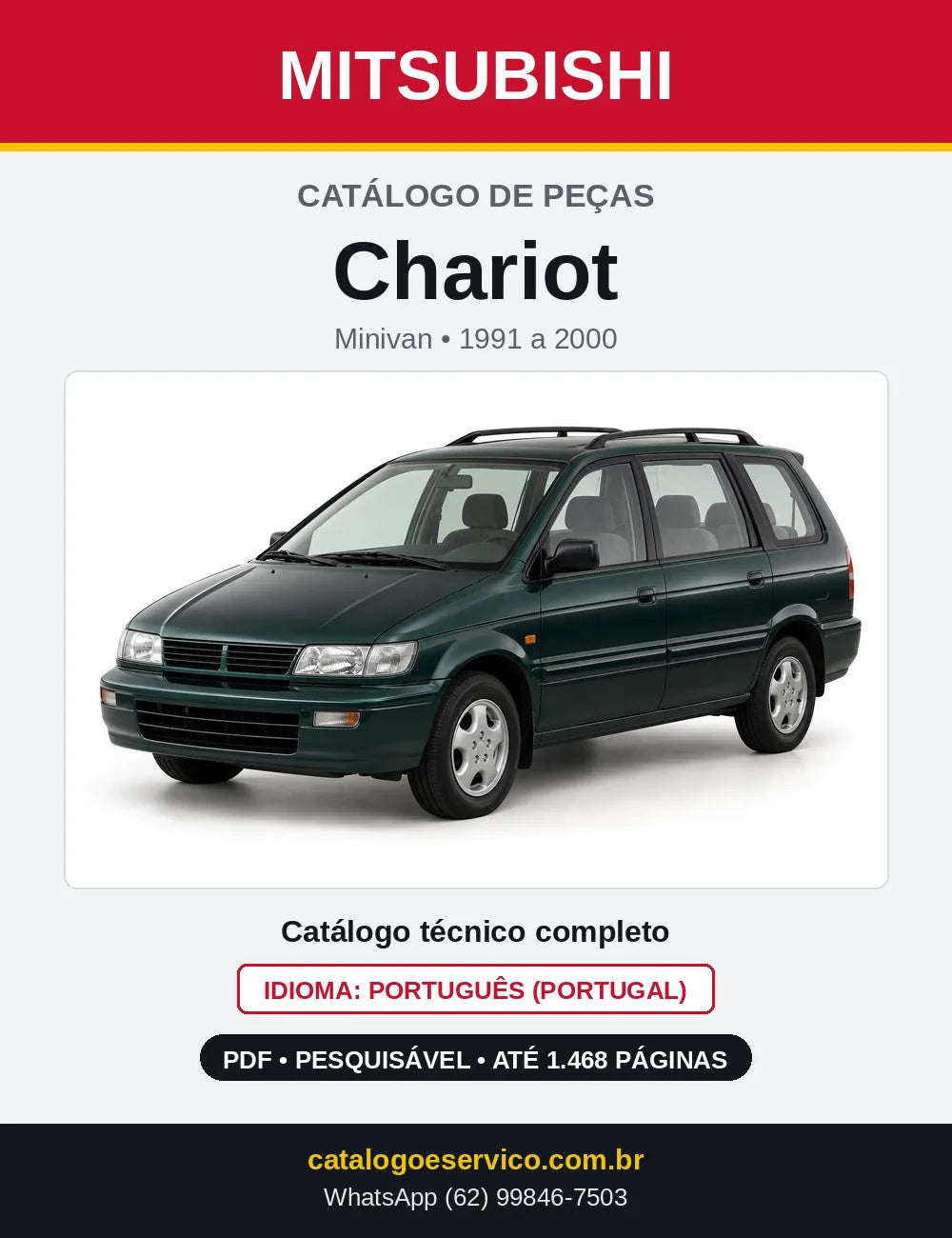 Capa do Catálogo de Peças Mitsubishi Chariot em PDF