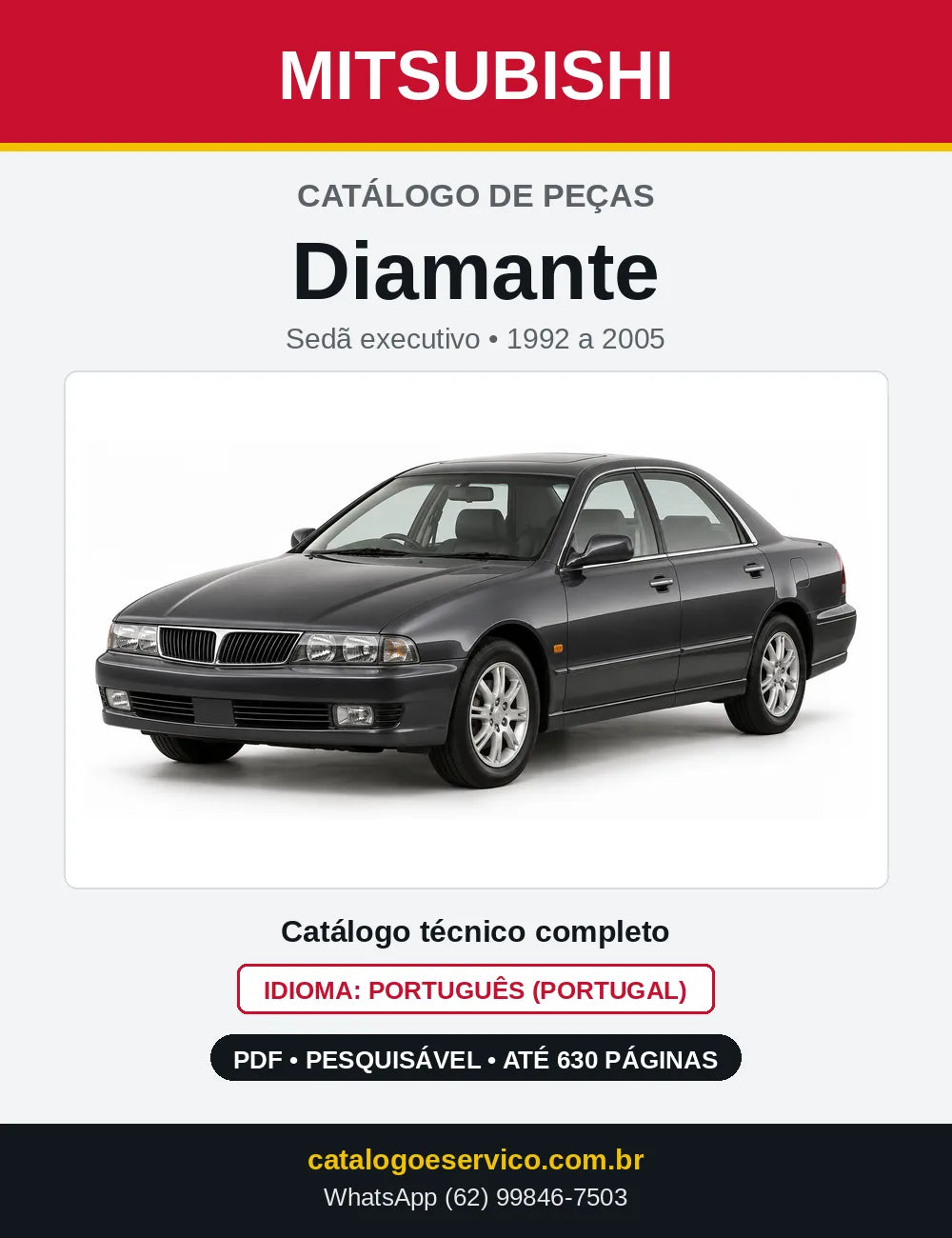 Capa do Catálogo de Peças Mitsubishi Diamante em PDF