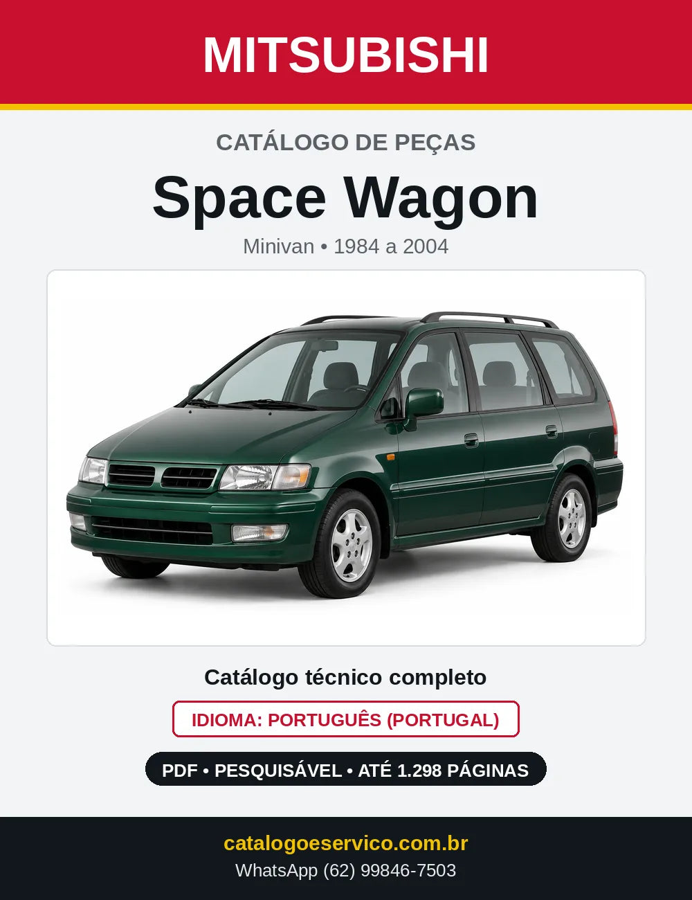 Capa do Catálogo de Peças Mitsubishi Space Wagon em PDF