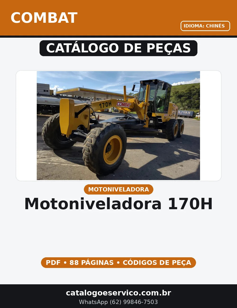 CATALOGO DE PEÇAS MOTONIVELADORA 170H COMBAT — capa do catálogo de peças