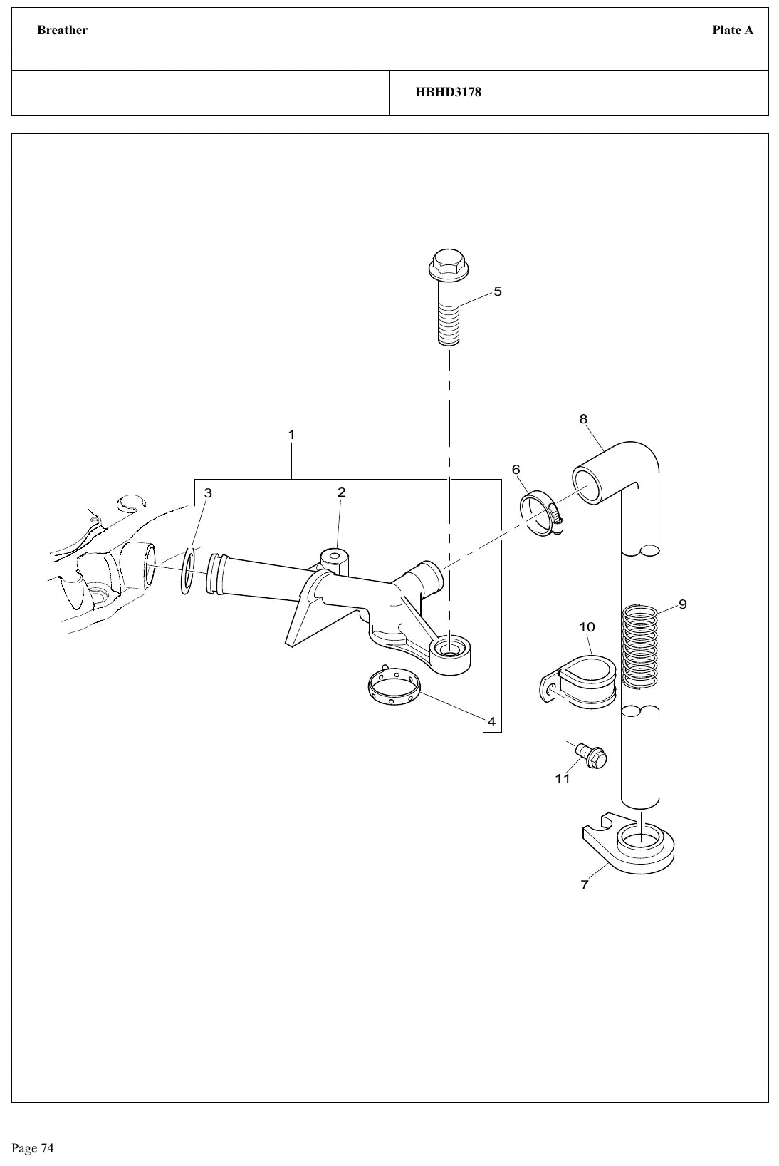 Página interna do Catálogo de Peças Perkins 1103A-33 — Motor diesel 3 cilindros