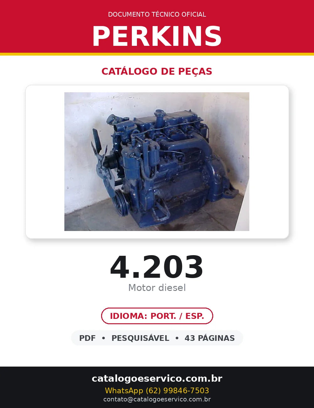 CATALOGO DE PEÇAS MOTOR 4203 PERKINS — capa
