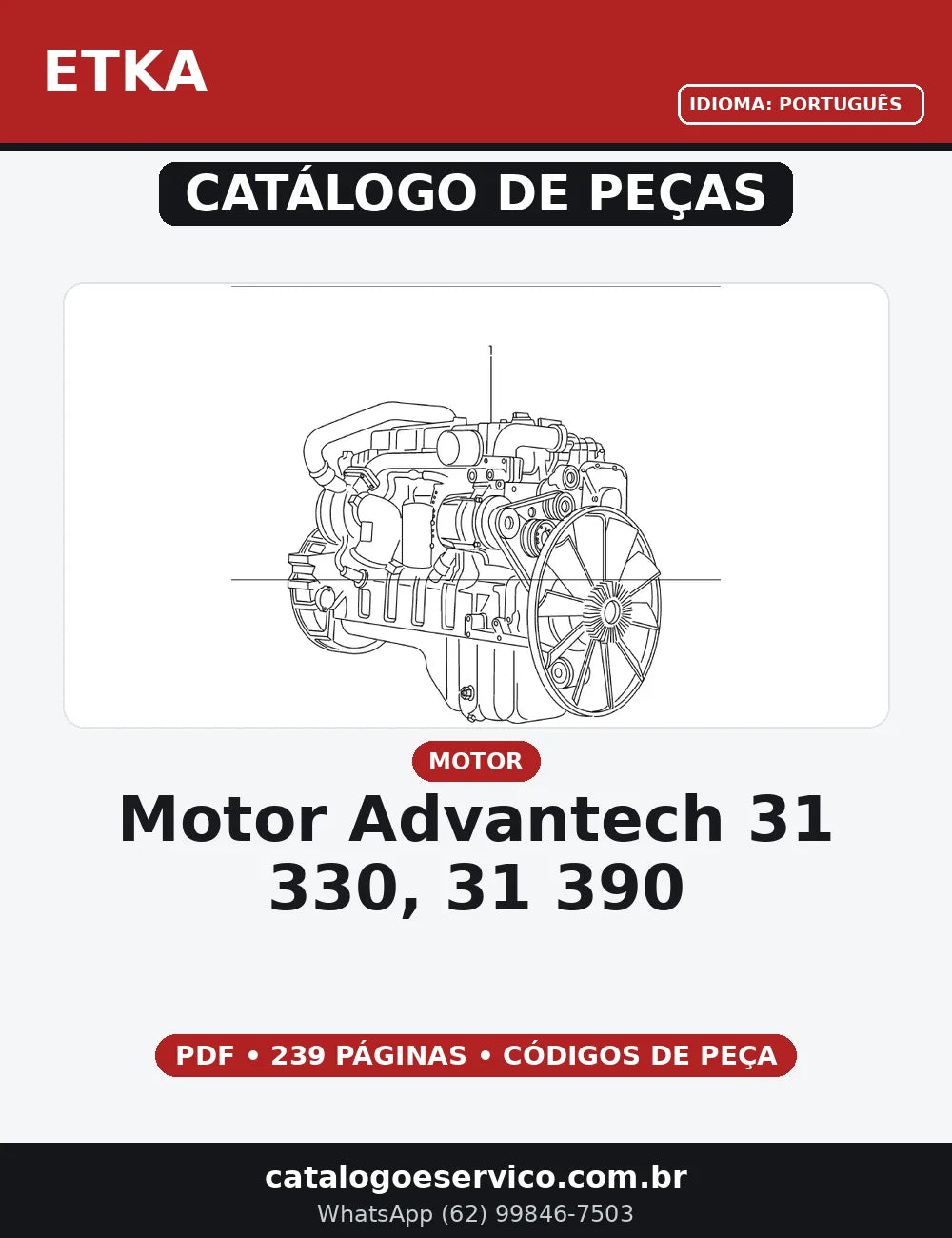 CATALOGO DE PEÇAS MOTOR ADVANTECH 31-330, 31-390 ETKA — capa do catálogo de peças