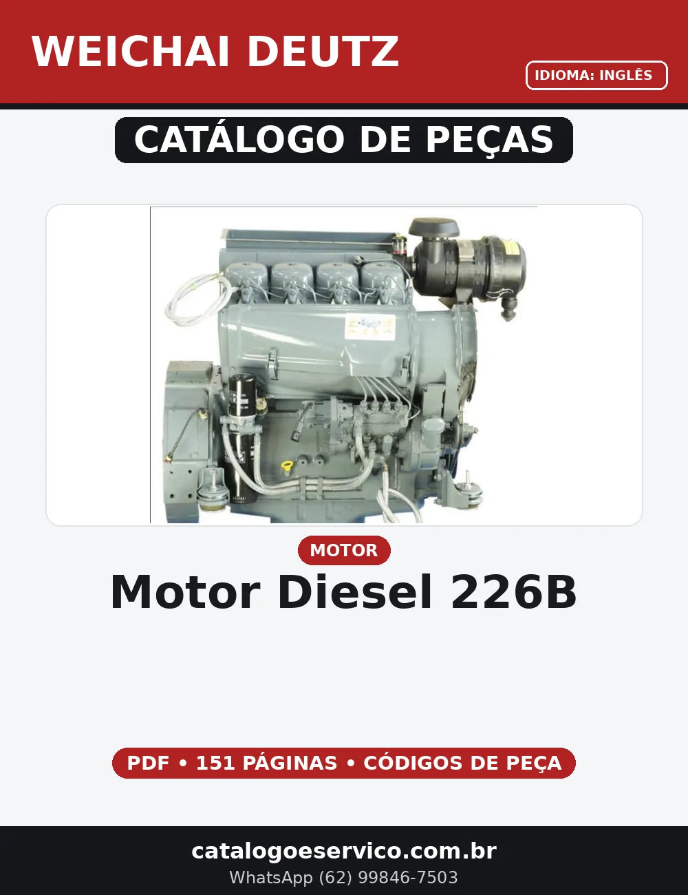 CATÁLOGO DE PEÇAS MOTOR DIESEL 226B - WEICHAI DEUTZ — capa do catálogo de peças