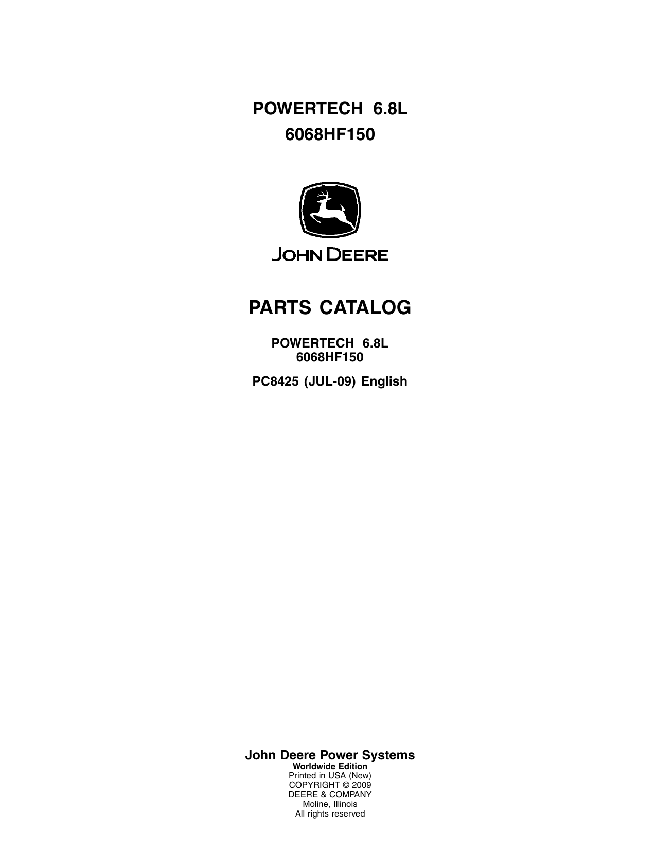 Catálogo de Peças Motor John Deere 6068HF150/6068