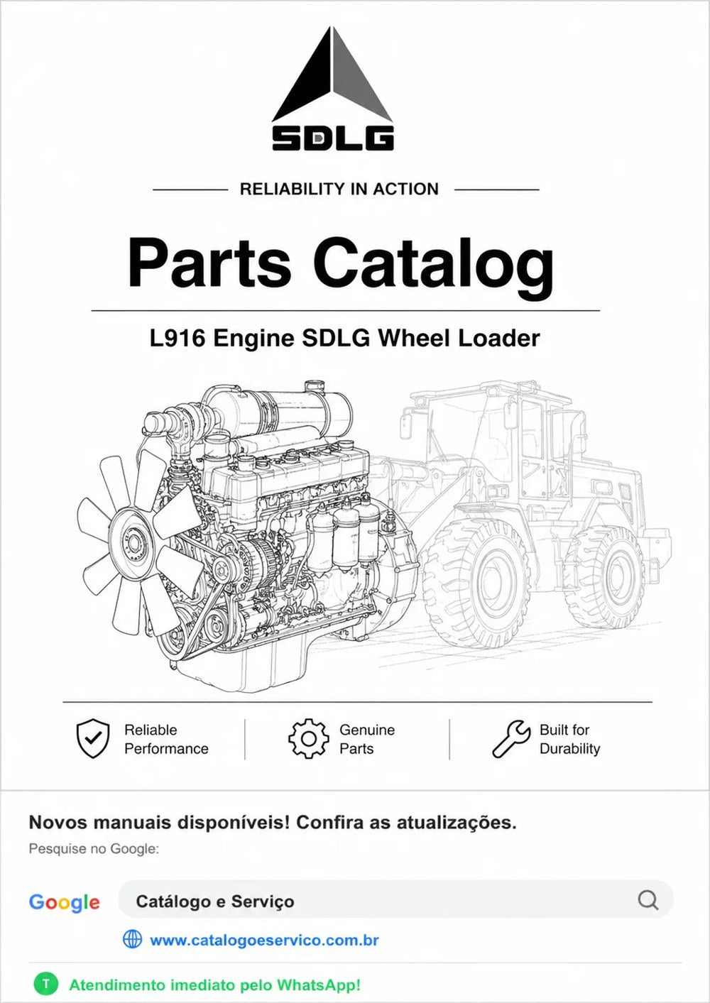 Catálogo de Peças Motor L916 SDLG Pá Carregadeira