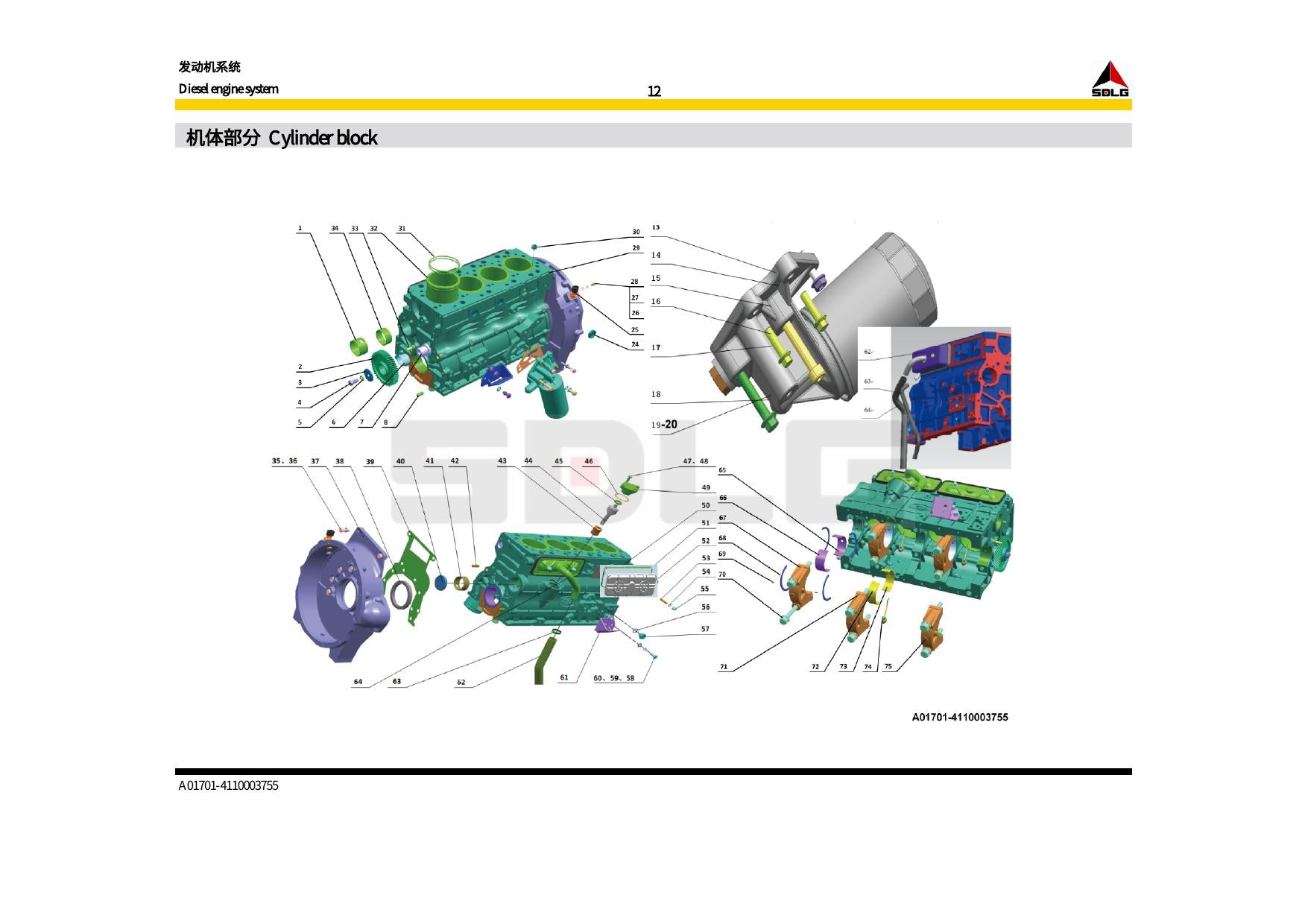 Catálogo de Peças Motor L916 SDLG Pá Carregadeira - página 2
