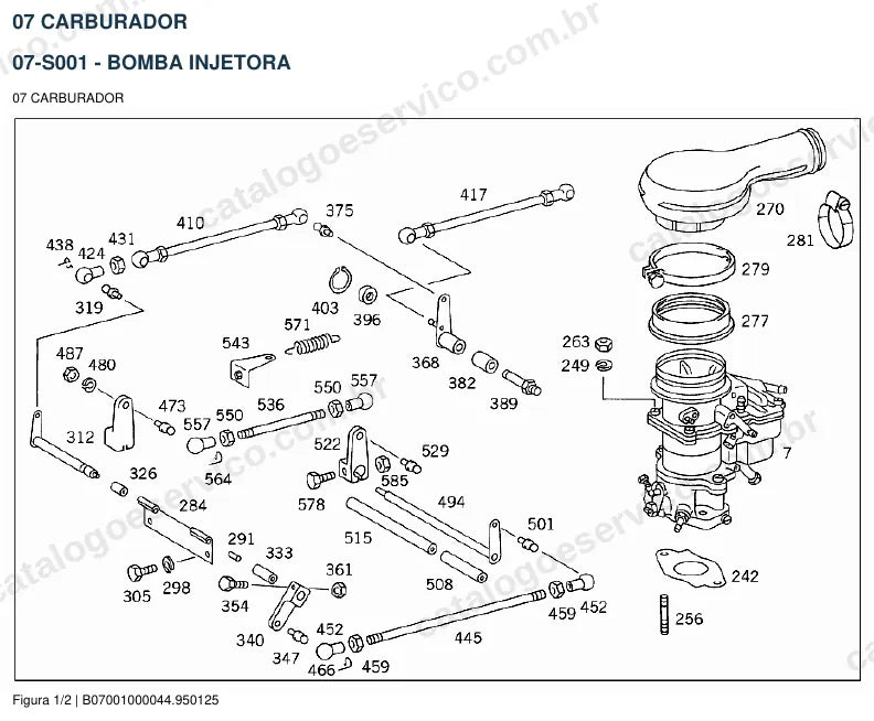 Vista explodida do catálogo de peças do motor Mercedes-Benz M 314 — figura 2