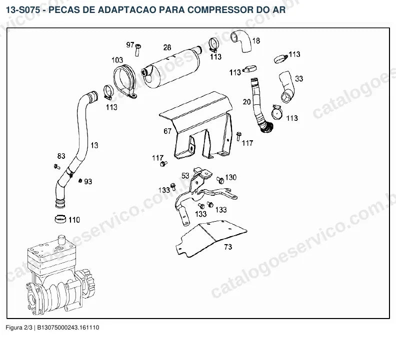 Vista explodida do catálogo de peças do motor Mercedes-Benz M 906 — figura 1