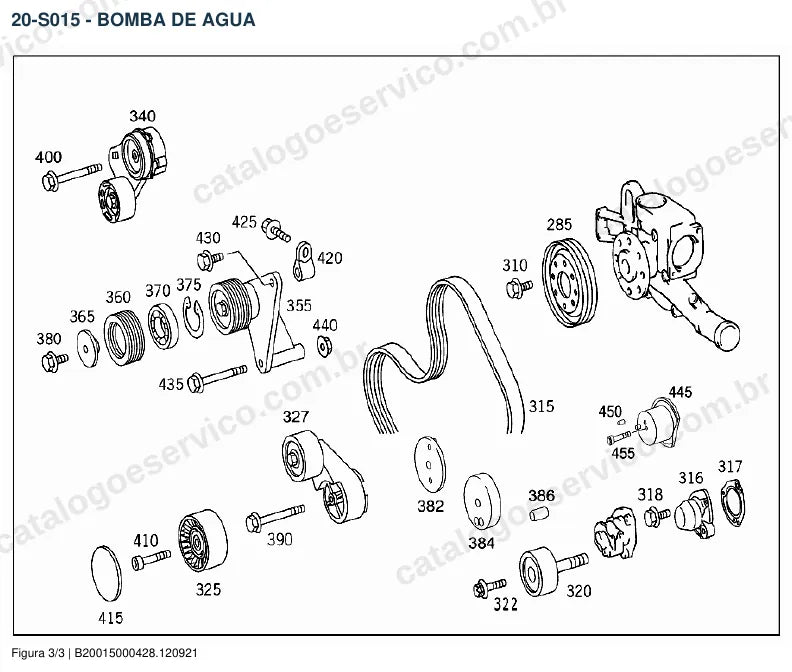 Vista explodida do catálogo de peças do motor Mercedes-Benz M 906 — figura 2