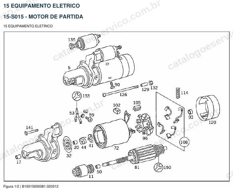 Vista explodida do catálogo de peças do motor Mercedes-Benz OM 366 — figura 3