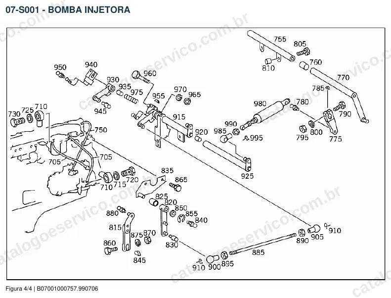 Vista explodida do catálogo de peças do motor Mercedes-Benz OM 409 — figura 2