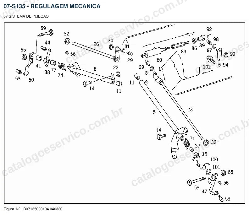 Vista explodida do catálogo de peças do motor Mercedes-Benz OM 422 — figura 4