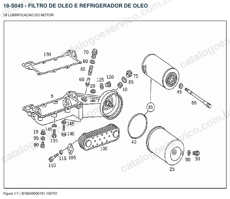 Vista explodida do catálogo de peças do motor Mercedes-Benz OM 427 — figura 2