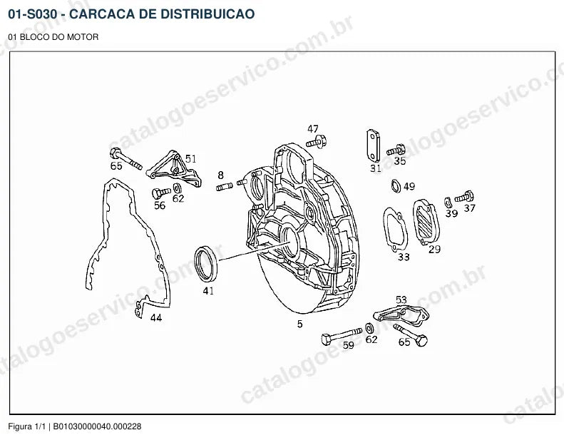 Vista explodida do catálogo de peças do motor Mercedes-Benz OM 449 — figura 2