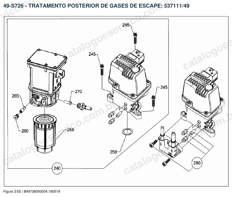 Vista explodida do catálogo de peças do motor Mercedes-Benz OM 473 — figura 4