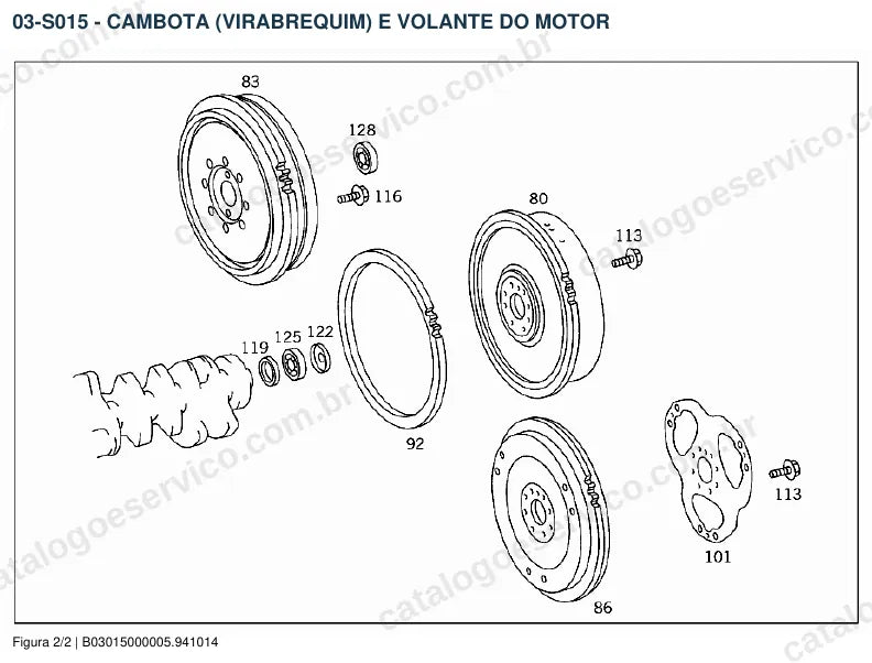 Vista explodida do catálogo de peças do motor Mercedes-Benz OM 603 — figura 3
