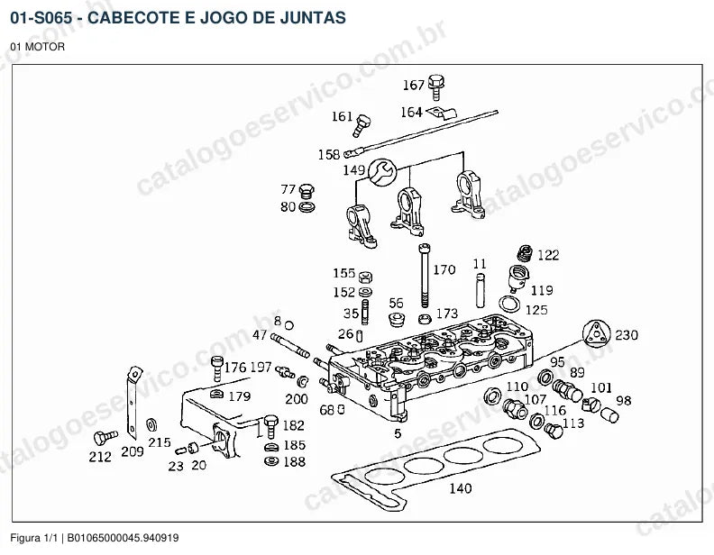 Vista explodida do catálogo de peças do motor Mercedes-Benz OM 616 — figura 2