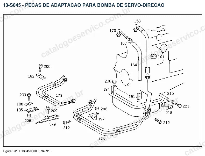 Vista explodida do catálogo de peças do motor Mercedes-Benz OM 617 — figura 2