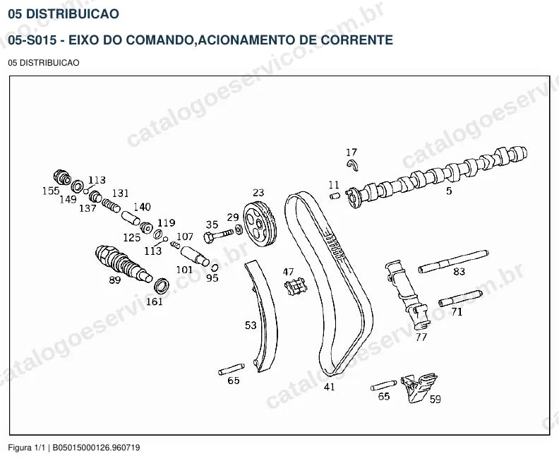 Vista explodida do catálogo de peças do motor Mercedes-Benz OM 661 — figura 3