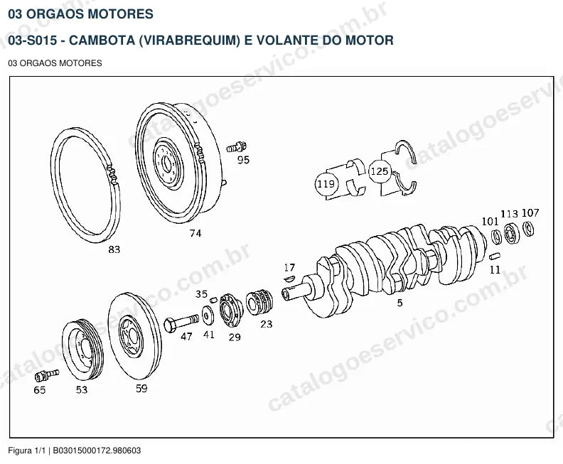 Vista explodida do catálogo de peças do motor Mercedes-Benz OM 662 — figura 4