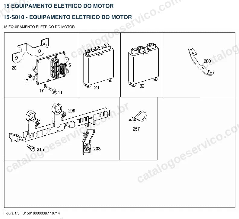 Vista explodida do catálogo de peças do motor Mercedes-Benz OM 904 — figura 3