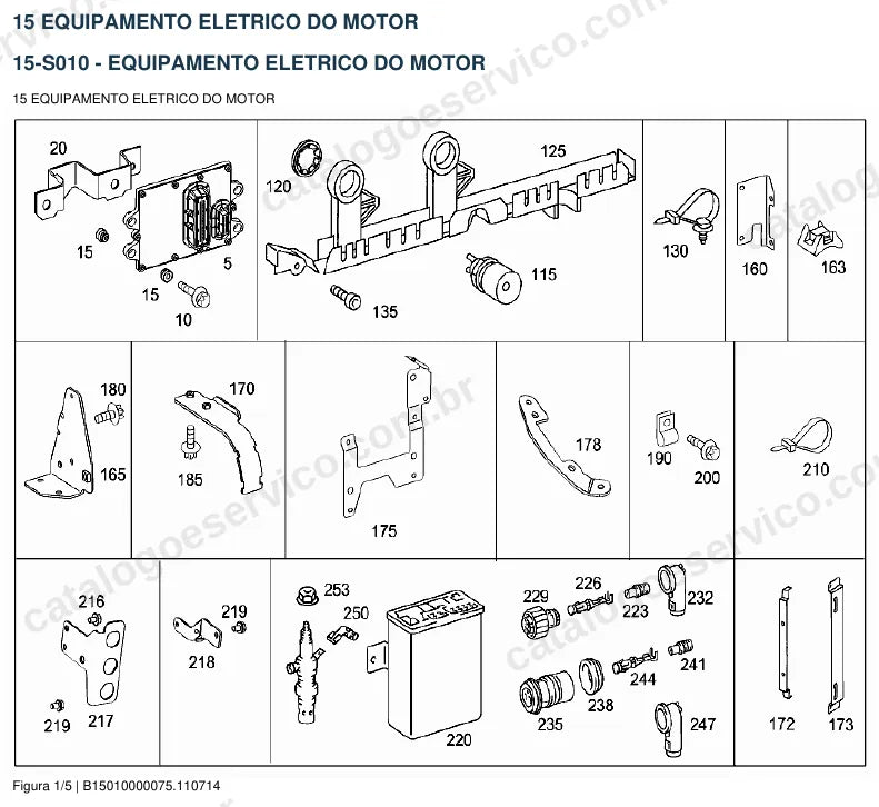 Vista explodida do catálogo de peças do motor Mercedes-Benz OM 924 — figura 3