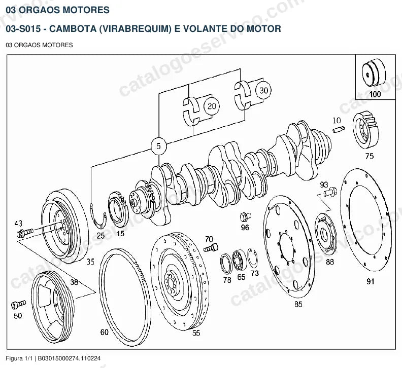 Vista explodida do catálogo de peças do motor Mercedes-Benz OM 926 — figura 4