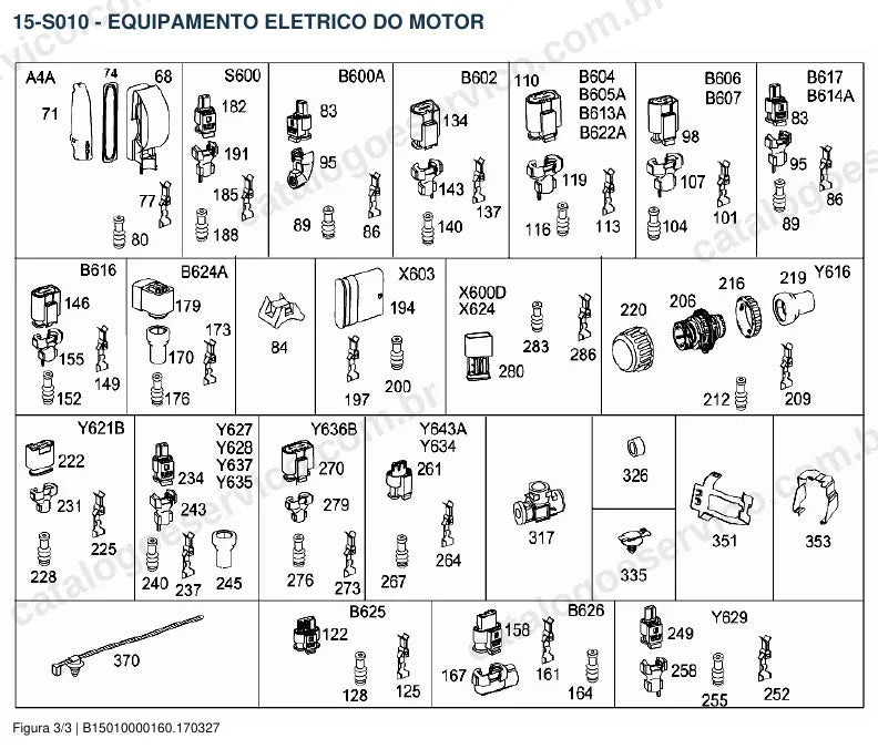 Vista explodida do catálogo de peças do motor Mercedes-Benz OM 934 — figura 2