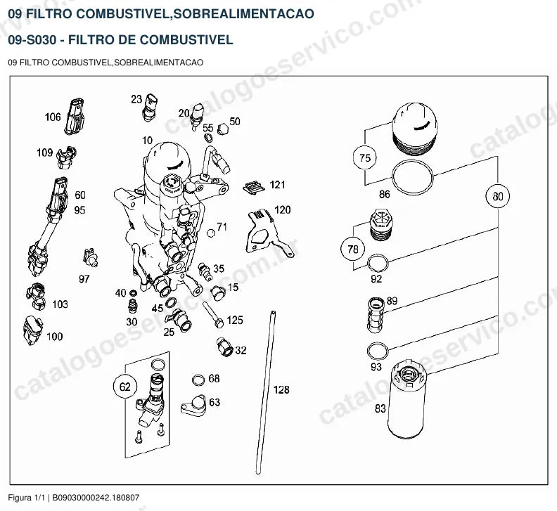 Vista explodida do catálogo de peças do motor Mercedes-Benz OM 934 — figura 4