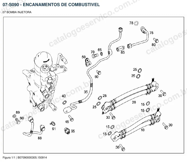 Vista explodida do catálogo de peças do motor Mercedes-Benz OM 936 — figura 3