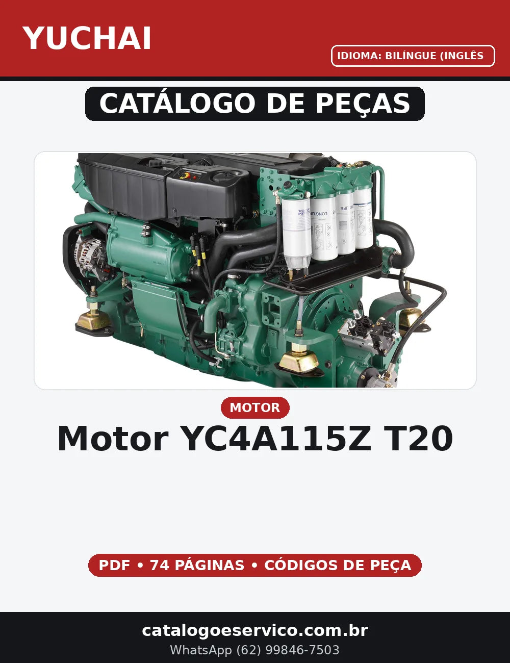 CATALOGO DE PEÇAS MOTOR - YC4A115Z-T20 YUCHAI — capa do catálogo de peças