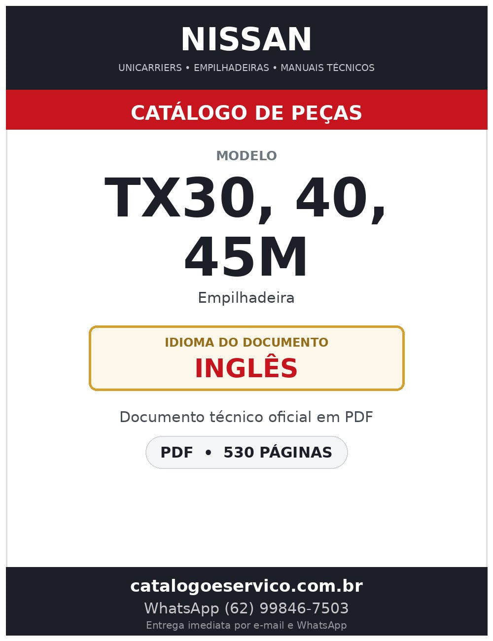 TX30, 40, 45M - Catálogo de Peças Nissan