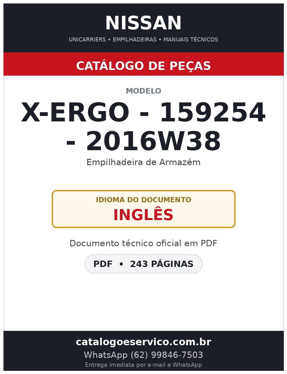 X-Ergo - 159254 - 2016w38 - Catálogo de Peças Nissan