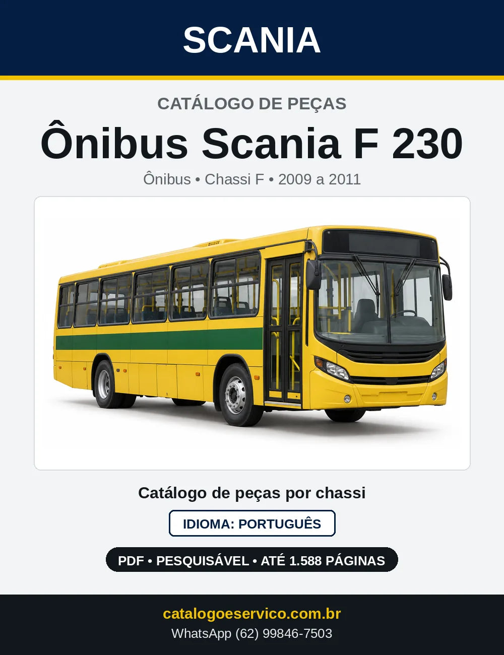 Capa do Catálogo de Peças Ônibus Scania F 230 em PDF