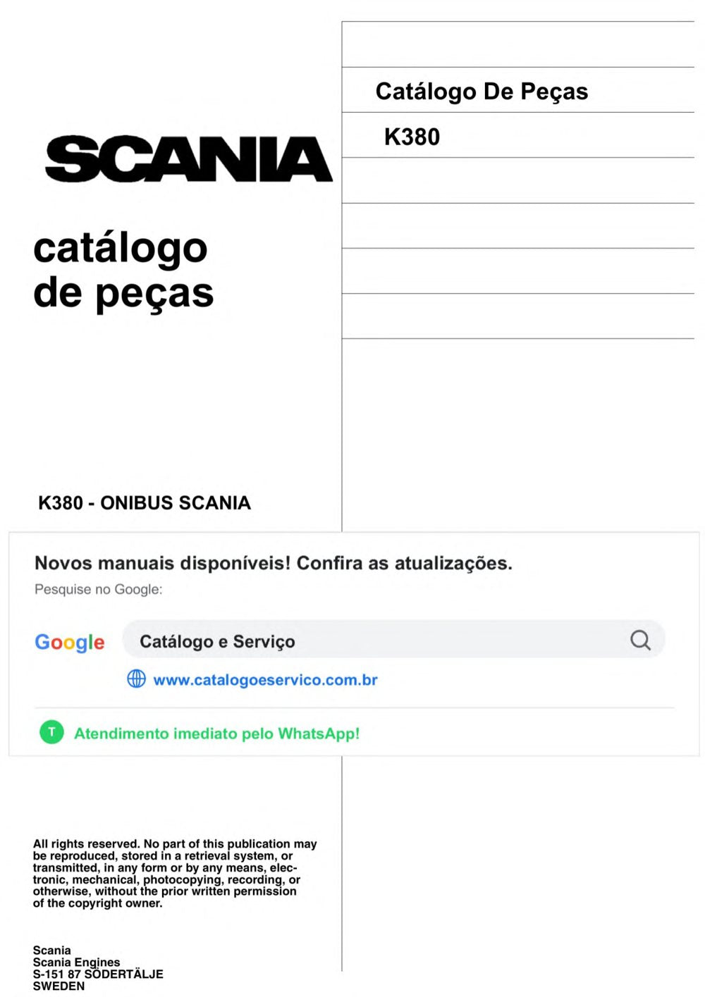 Catálogo de Peças Ônibus Scania K380
