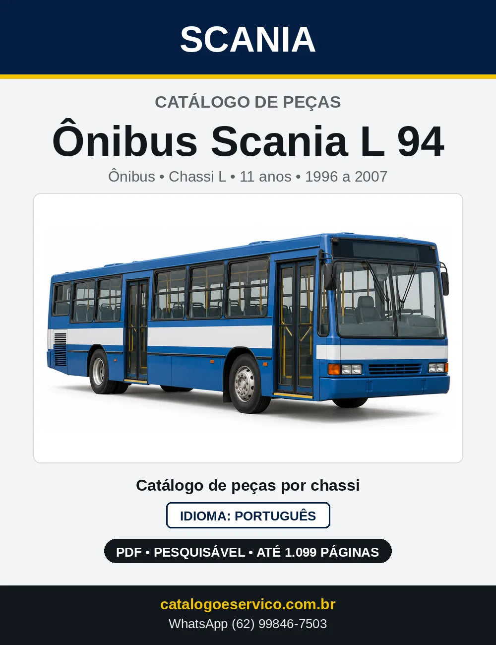 Capa do Catálogo de Peças Ônibus Scania L 94 em PDF
