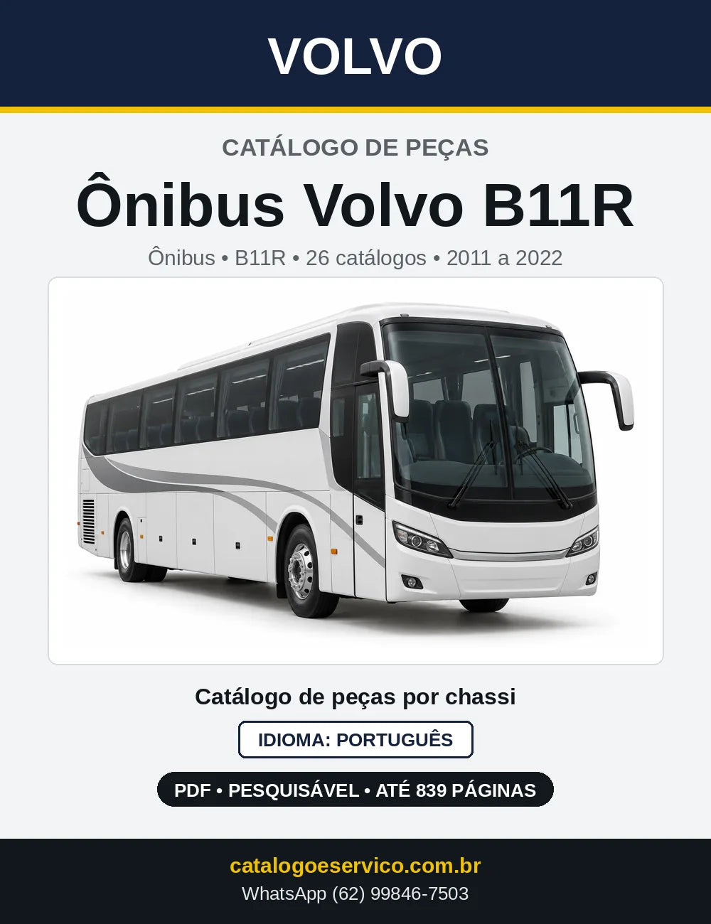 Capa do Catálogo de Peças Ônibus Volvo B11R em PDF
