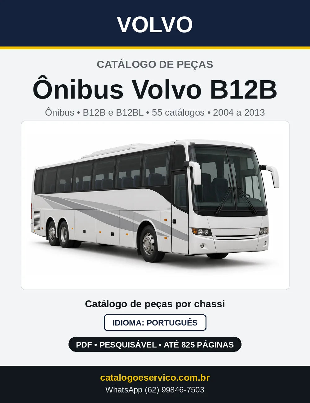 Capa do Catálogo de Peças Ônibus Volvo B12B e B12BL em PDF